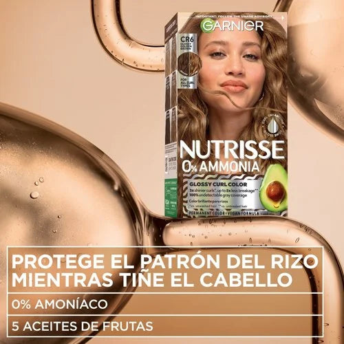 Tinte para rizos brillantes Nutrisse 0% amoníaco CR6 - Marrón dorado brillante (glaseado dorado)