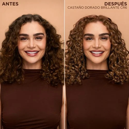 Tinte para rizos brillantes Nutrisse 0% amoníaco CR6 - Marrón dorado brillante (glaseado dorado)