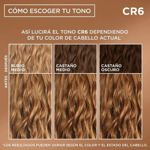 Tinte para rizos brillantes Nutrisse 0% amoníaco CR6 - Marrón dorado brillante (glaseado dorado)