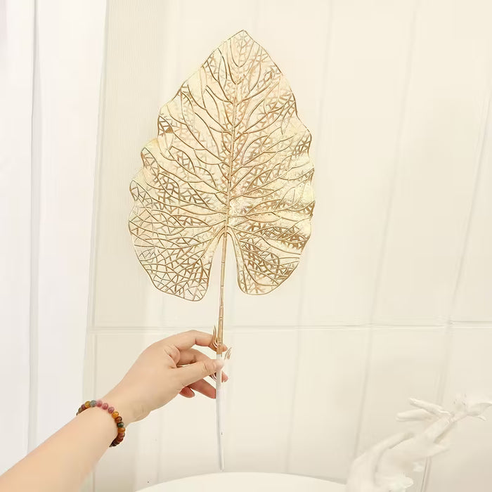Juego de 2 Hojas Doradas Grandes para Decoraciones Festivas