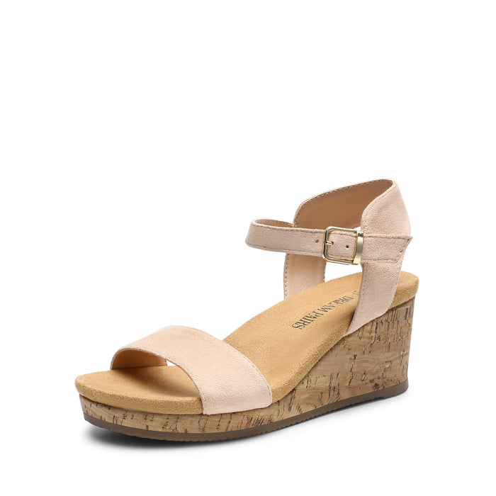 DREAM PAIRS Sandalias de cuña con plataforma y hebilla