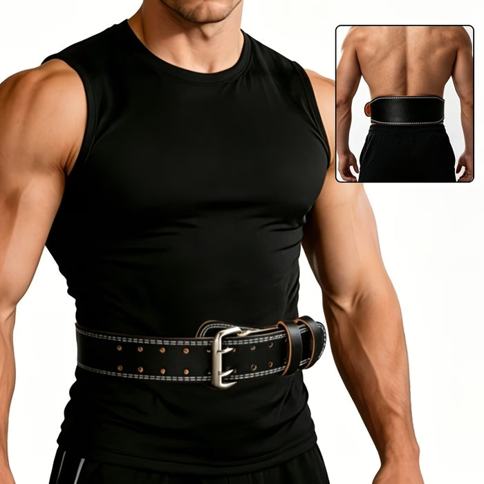 Cinturón de levantamiento de pesas de PU de fitness ajustable multiaforo para hombre y mujer