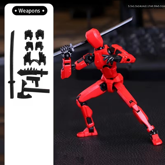 Un robot de marioneta completamente articulado, modelo de bloque de construcción