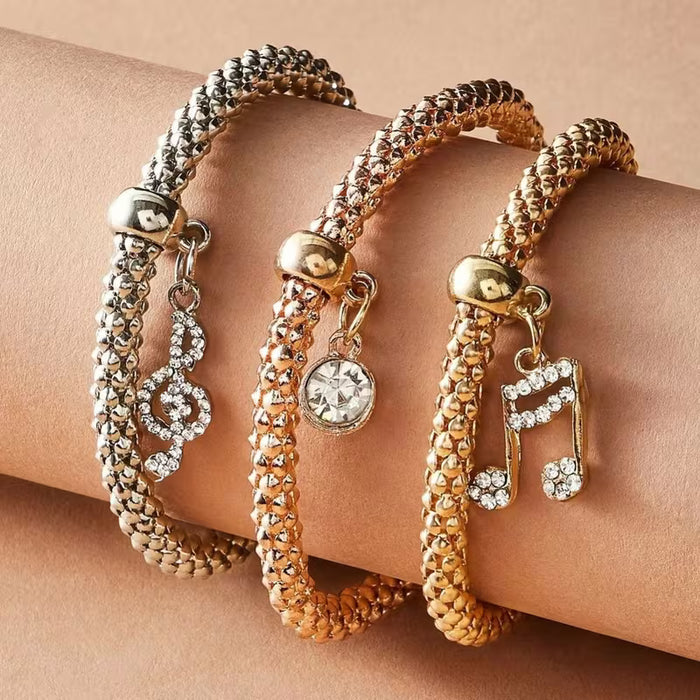 Conjunto de 3 Pulseras Elásticas con Forma de Maíz de Moda Europea