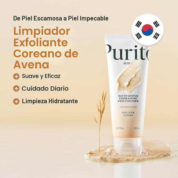 Limpiador exfoliante de avena PURITO para piel sensible, 150 ml