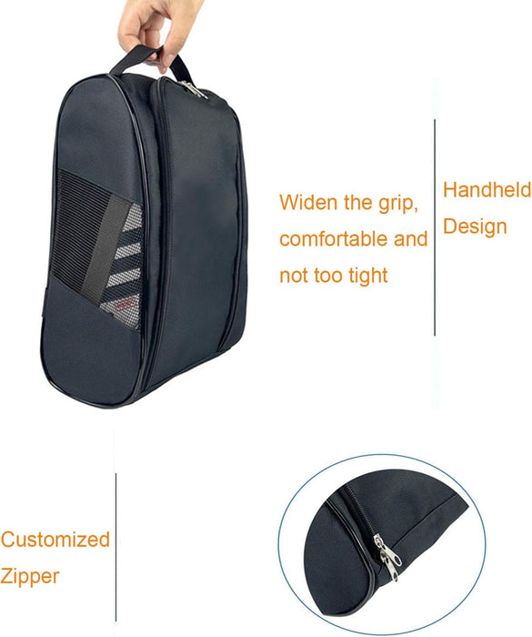 Bolsa de zapatos de golf unisex, con cremallera impermeable y transpirable para viajes