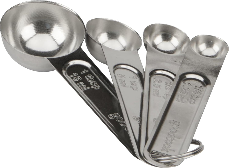 Cucharas de medir acero inoxidable, Set de 4, Plateado