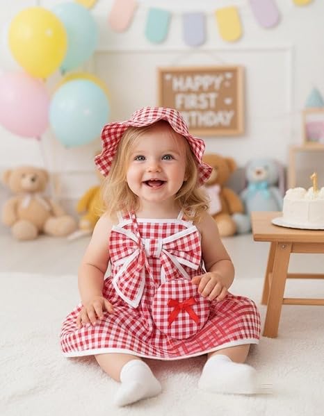 Renotemy Vestido de verano para niña casual, acampanado de 3 piezas