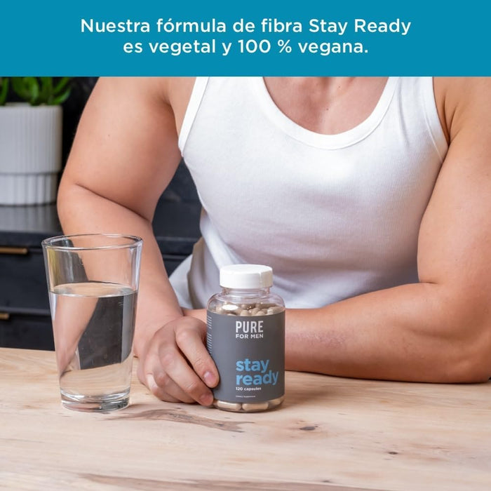 Pure for Men Suplemento de Fibra,120 Cápsulas Veganas,Ayuda a Promover la Regularidad Digestiva