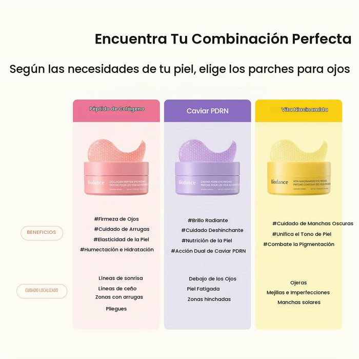 BIODANCE Parches de hidrogel para debajo de los ojos, péptido de colágeno, antiarrugas y líneas finas (30 pares)