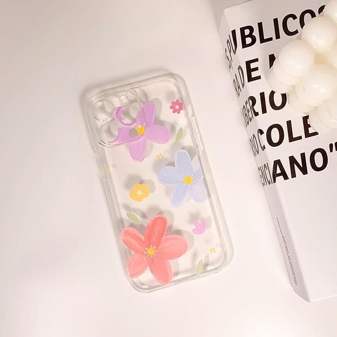 Shein Funda con bonito diseño de flores transparente para mujeres para  iphone 7p/8p