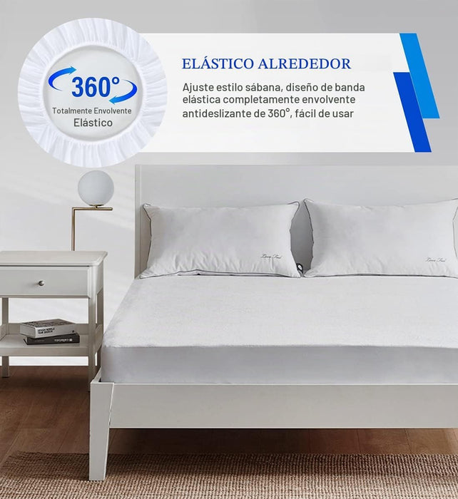 Protector de colchón individual XL, impermeable, suave, transpirable, de algodón de rizo 39 x 80 pulgadas