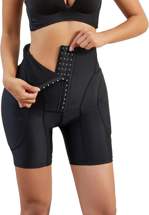 Faja reductora de cintura para mujer, almohadillas de esponja para glúteos y entrepierna