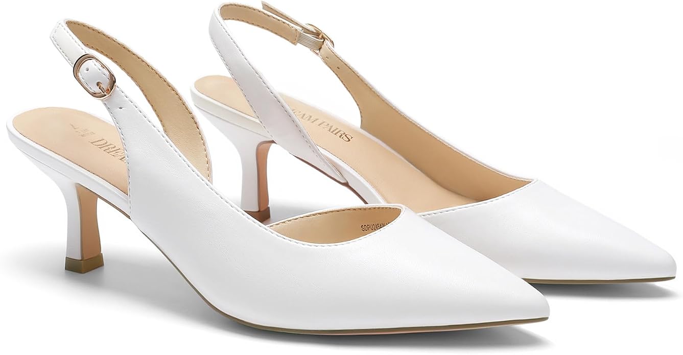Zapatos de tacón bajo con tira trasera y punta cerrada de DREAM PAIRS para mujer