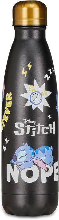 Seven Botella térmica negra con temática de Lilo & Stitch de 500ml