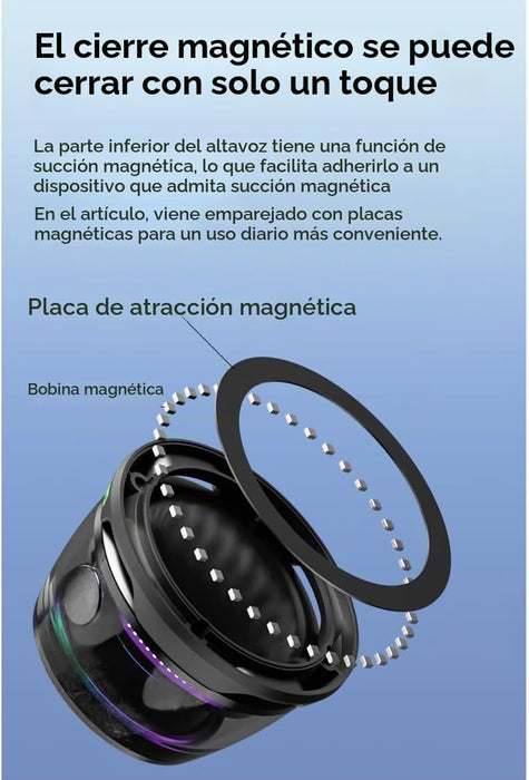 Mini altavoz Bluetooth magnético G200 con luces RGB