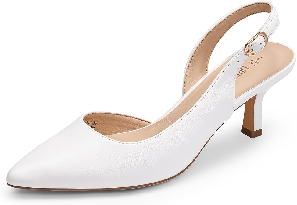 Zapatos de tacón bajo con tira trasera y punta cerrada de DREAM PAIRS para mujer