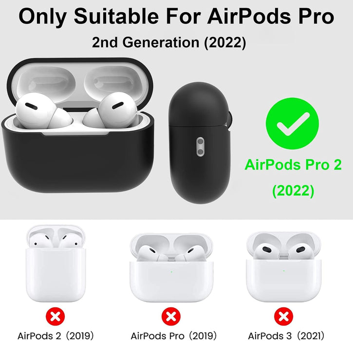 Funda de silicona para AirPods Pro 2 con kit de limpieza, lápiz y correas antipérdida