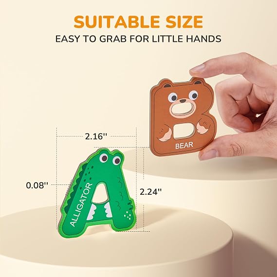 JoyCat Letras magnéticas , imanes del alfabeto ABC para refrigerador para niños pequeños, 26 piezas