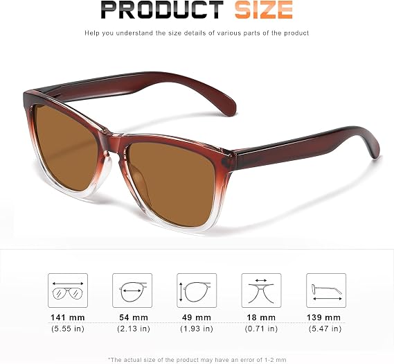 DANAMY Gafas de sol polarizadas para mujer y hombre, protección UV