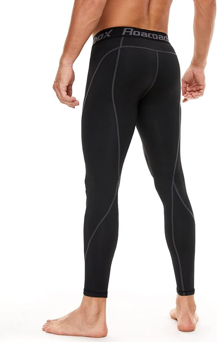 Roadbox - Paquete de 1 pantalones de compresión para hombre con capa base atlética