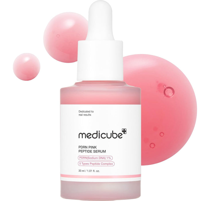 medicube Suero de Péptidos de ADN de Salmón PDRN Rosa, suero de brillo rosa, péptido