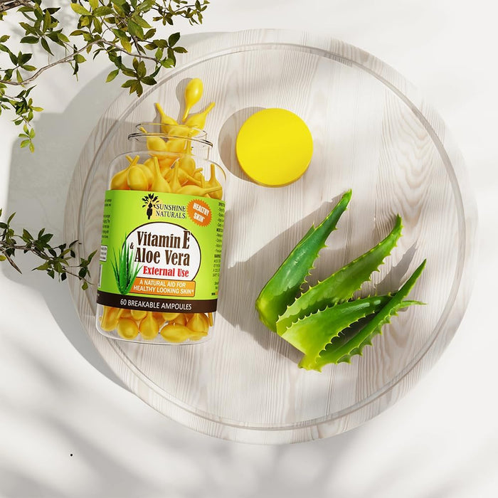 Sunshine Naturals Hidratante de vitamina E y aloe vera. Fórmula hidratante para piel seca