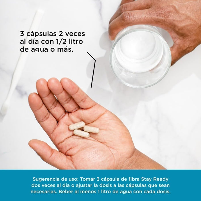 Pure for Men Suplemento de Fibra,120 Cápsulas Veganas,Ayuda a Promover la Regularidad Digestiva