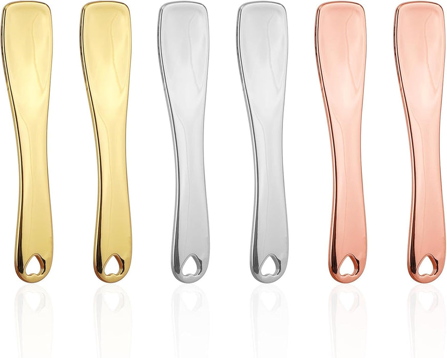 6 mini espátulas metálicas para maquillaje, cuchara cosmética reutilizable