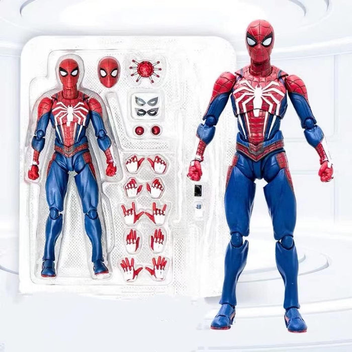 Figura de Spiderman de PS4, vengadores, Spider Man, figura de acción, traje mejorado
