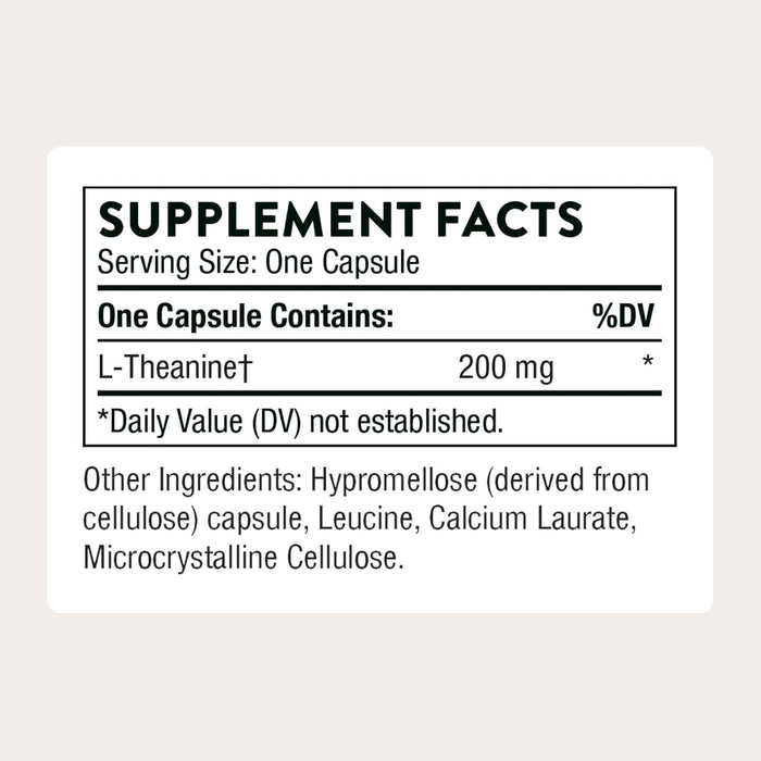 THORNE Teanina, 200 mg de suplemento de L-teanina, 90 cápsulas