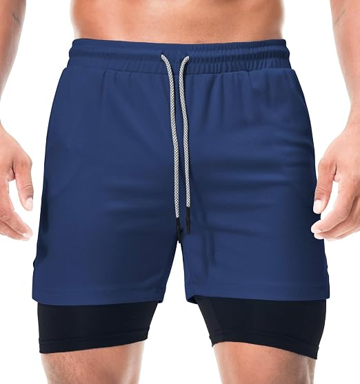 Surenow Paquete de 3 pantalones cortos deportivos para hombre, de secado rápido, ligeros