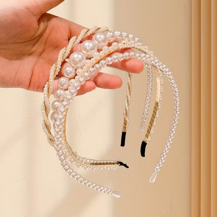 4 accesorios para el pelo color beige para mechas rebeldes, diademas