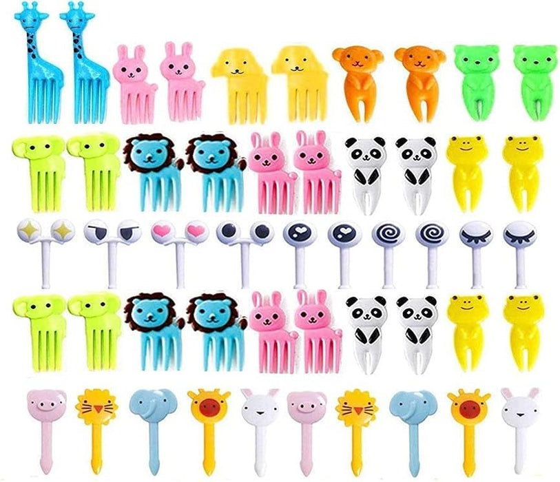 40pcs de púas de tenedor de frutas para niños, suministros de fiesta