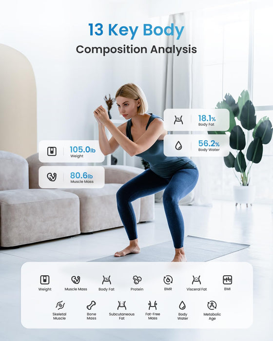 Báscula inteligente RENPHO para peso corporal, báscula digital de baño con IMC