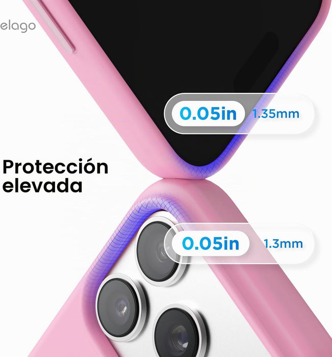 Funda magnética de silicona premium elago para iPhone 17 Pro Max, rosa