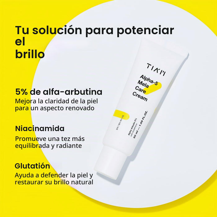 TIA'M TIAM Alpha-5 Crema de niacinamida, Hidratante facial coreano hidratante 1.69 fl oz