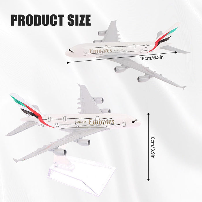 Avión a escala Nhemeylp, modelo A380 a escala 1:400, de metal fundido.