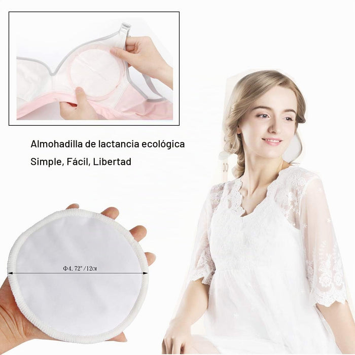 Almohadillas de lactancia reutilizables (paquete de 10) para madres que amamantan