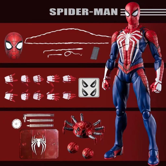 Figura de Spiderman de PS4, vengadores, Spider Man, figura de acción, traje mejorado