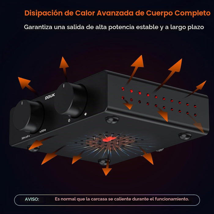 Douk Audio A5 Amplificador Estéreo de 2 Canales TPA3255, 300 Vatios x2 de alta fidelidad Clase D
