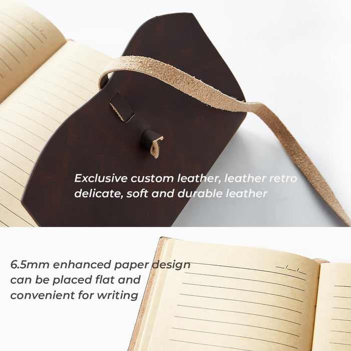 RILIHO Bloc de notas de cuero, cuaderno pequeño, planificador retro premium
