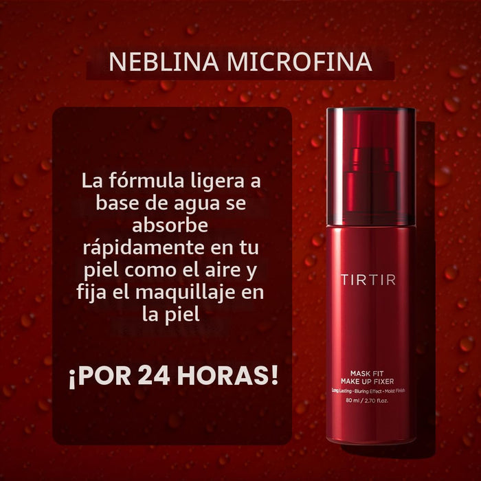 TIRTIR Mask Fit Spray fijador de maquillaje ligero no graso resistente a la transferencia 24H, 80ml