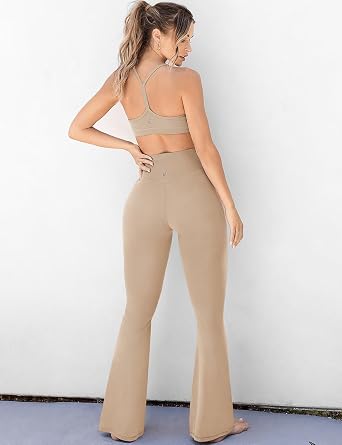 UEU Pantalones de yoga acampanados de cintura alta para mujer