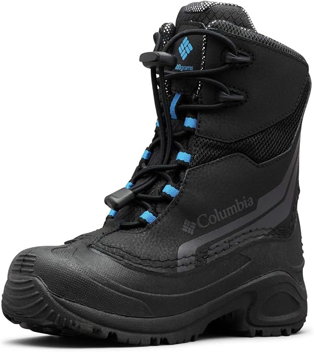 Botas Columbia Youth Bugaboot Plus IV Omni-Heat para niño, color negro/azul intenso
