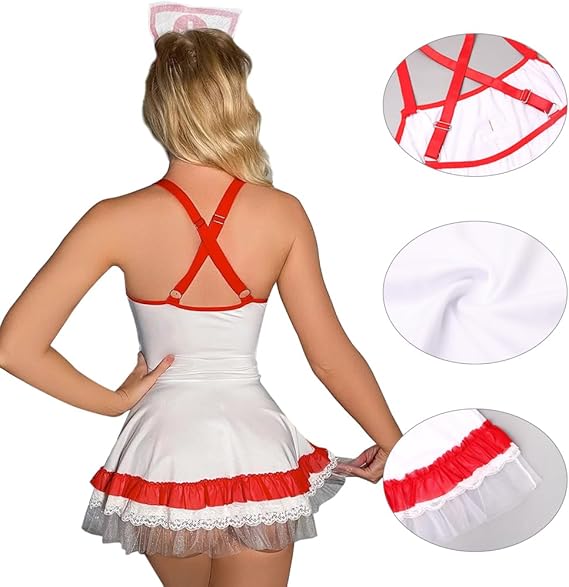 Conjunto de lencería sexy disfraz de enfermera para mujer