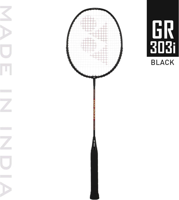 Yonex Raqueta de bádminton GR 303i | con cubierta completa | Color: negro
