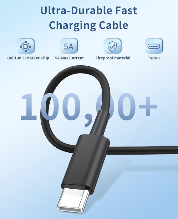 Cargador tipo C de carga rápida, paquete de 2 cargadores USB C de 25 W con cable de 1,8 m.