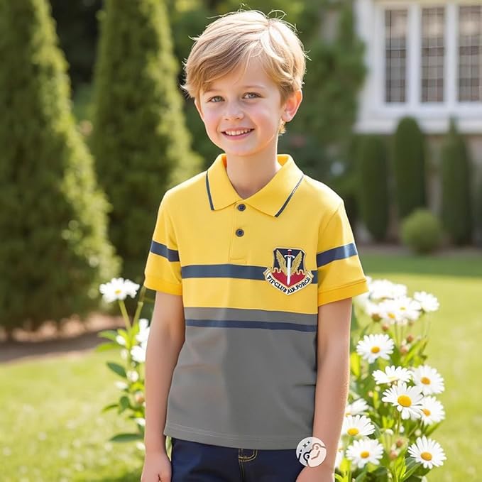 Camisa polo de piqué de manga corta para niños pequeños, uniforme escolar.