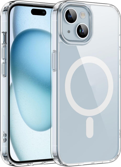 Fundas magnéticas transparentes para iPhone 11 Pro Max, de carga inalámbrica